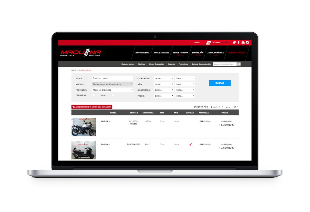 Maquina Motors, tienda online Omitsis